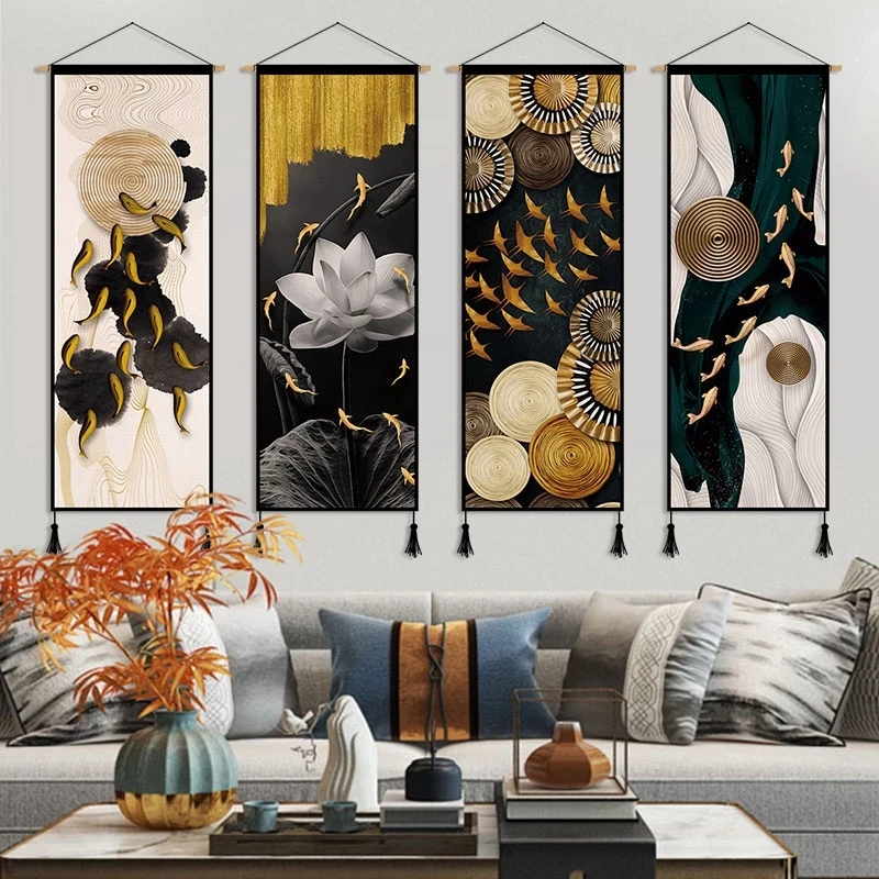 Luxury Lifestyle Picture - 홈 오피스 물고기 풍수 캔버스 페인팅
