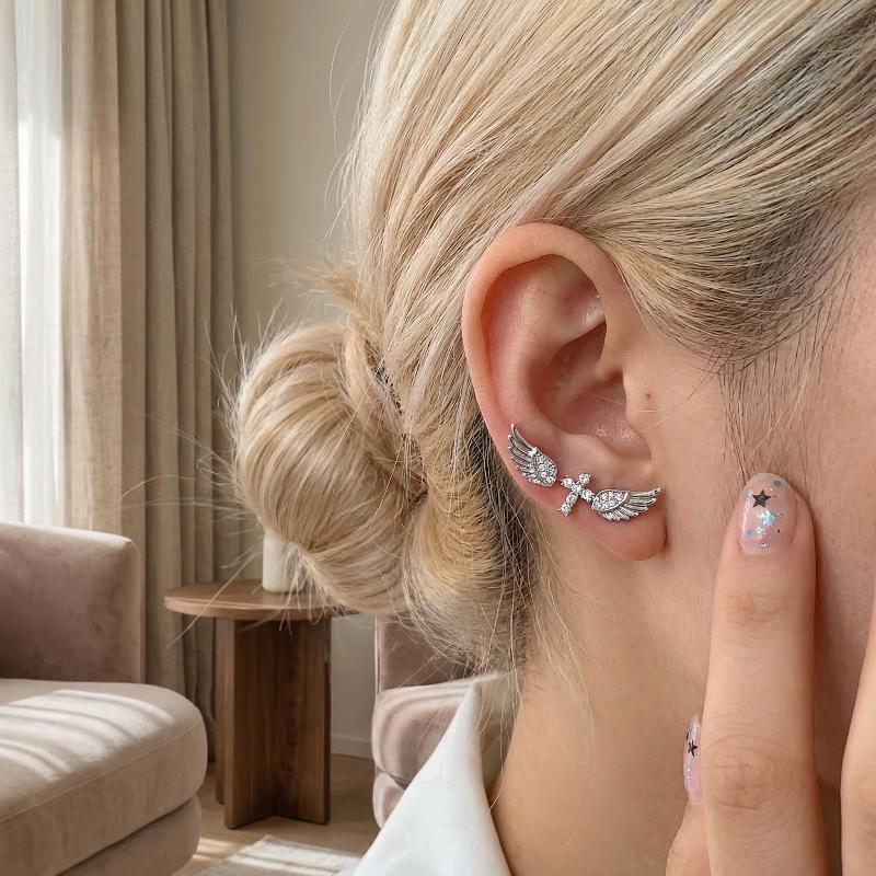 천사 날개 십자가 귀걸이 여성용 럭셔리 빈티지 스타일  - Luxury Lifestyle Jewelry 리뷰 및 가격